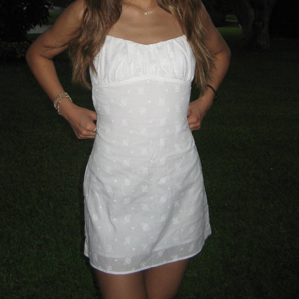 Edikted open back embroidered dress